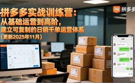 拼多多实战训练营:从基础运营到高阶,建立可复制的日销千单运营体系(更新11月