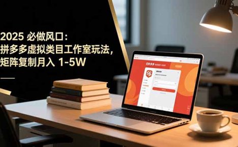 2025 必做风口:拼多多虚拟类目工作室玩法,矩阵复制月入 1-5W