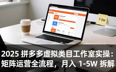 2025 拼多多虚拟类目工作室实操:矩阵运营全流程,月入 1-5W 拆解